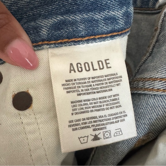 AGOLDE 90’s Distressed Blue Jeans Size 26 - Picture 9 of 11